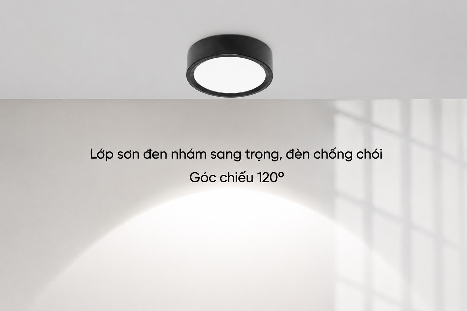 Đèn ốp trần Moon Series có thiết kế hiện đại, phù hợp chiếu sáng tổng thể cho văn phòng