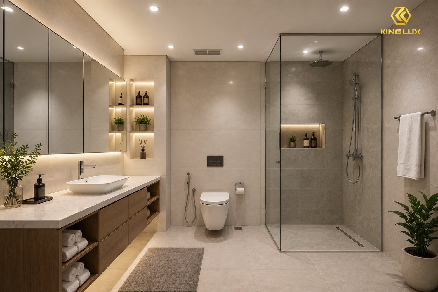 Nên chọn nhiệt độ màu phòng tắm 4000K-5000K