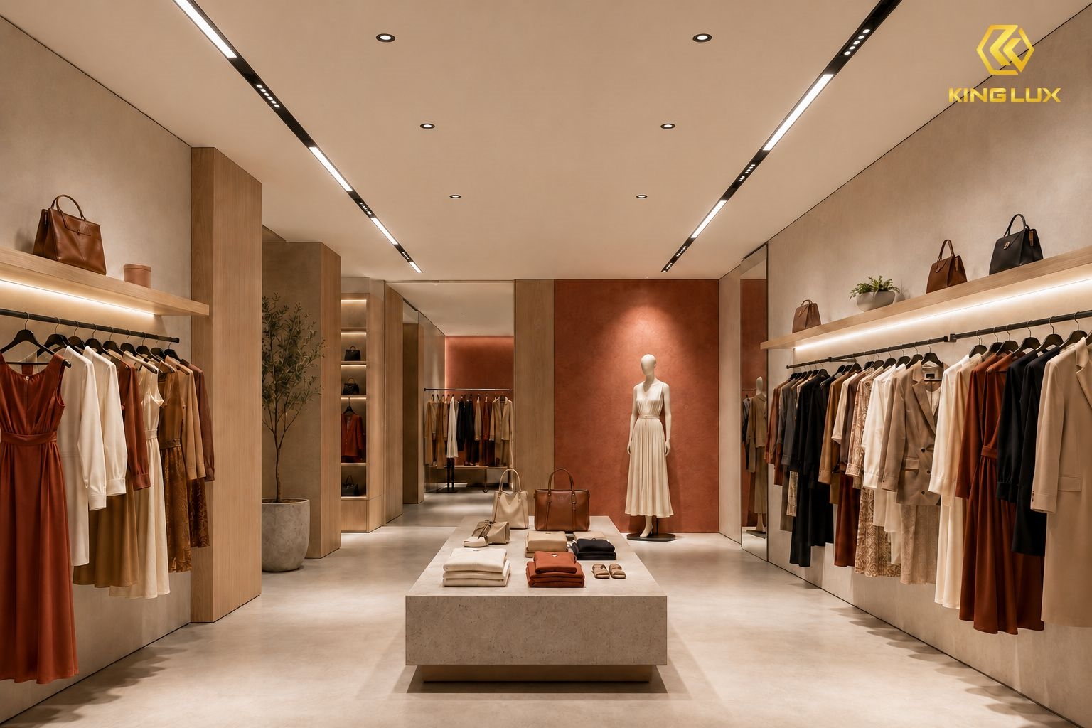 Thanh ray nam châm được ứng dụng trong showroom thời trang