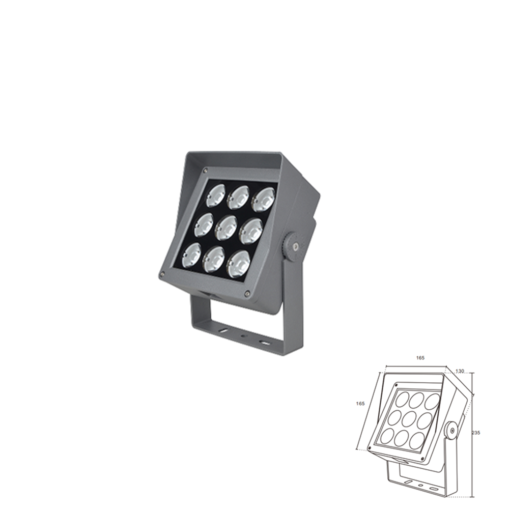 Đèn LED chiếu cột công suất cao 9 bóng 3000K