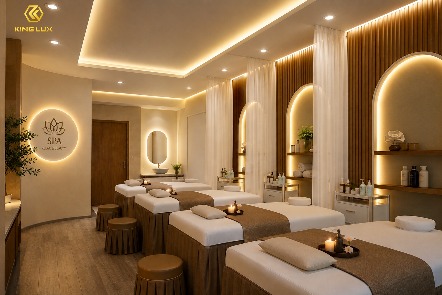 Chiếu sáng spa thư giãn: Nguyên tắc thiết kế và giải pháp cho từng khu vực