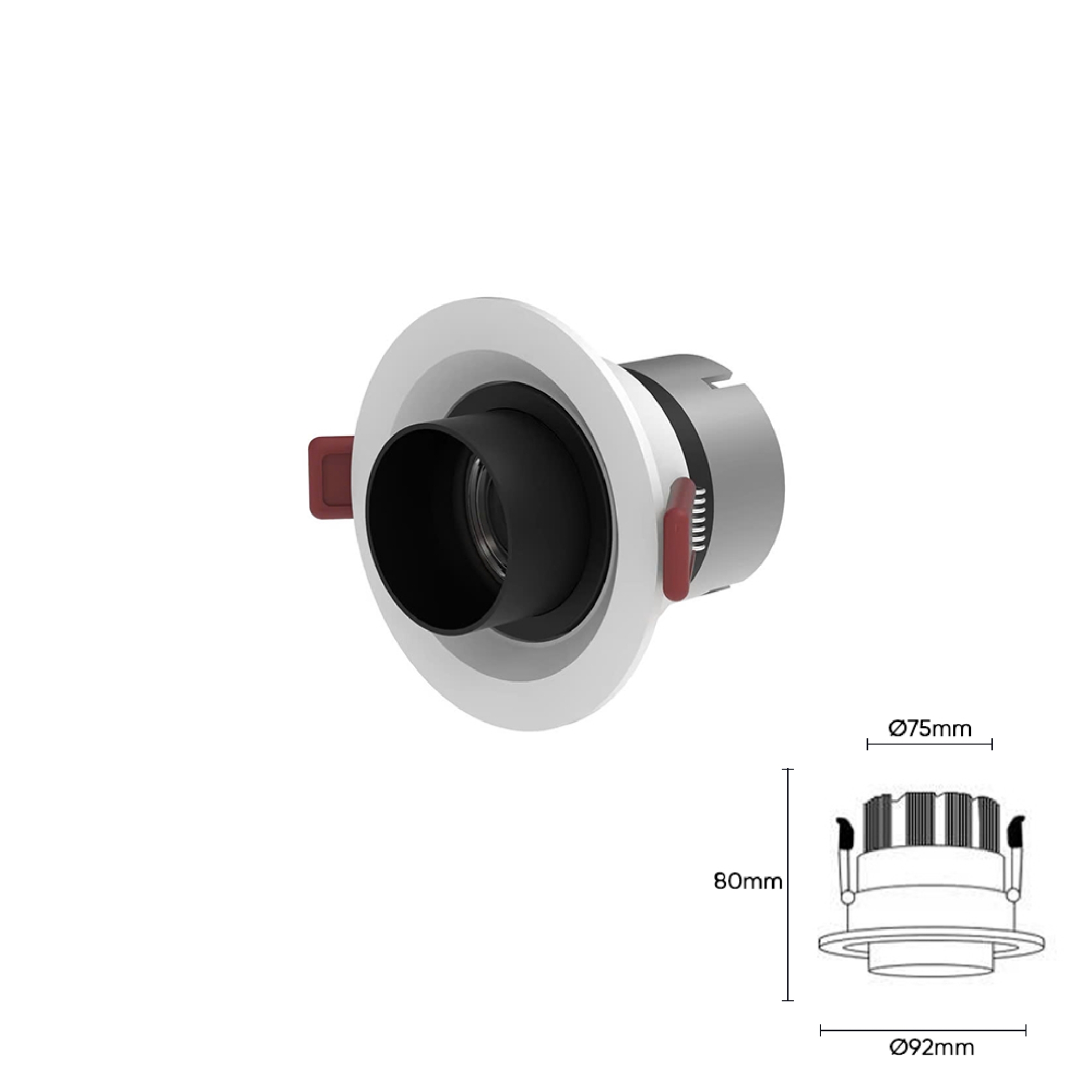 Đèn Spotlight Zoom 15°- 60°, SPZ-10-T92, lỗ cắt Ø75mm