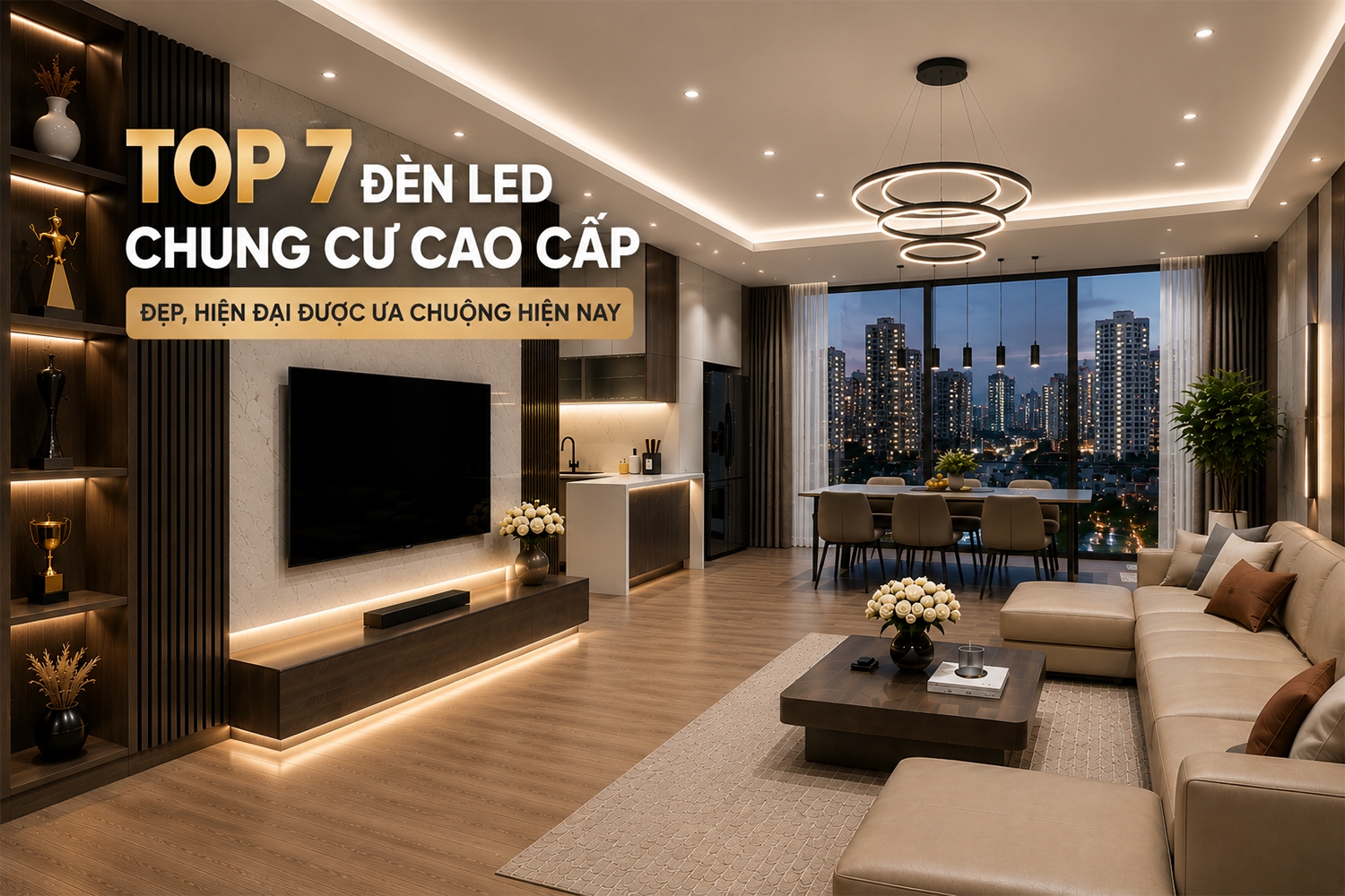 Top 7 đèn LED chung cư cao cấp đẹp, hiện đại được ưa chuộng hiện nay