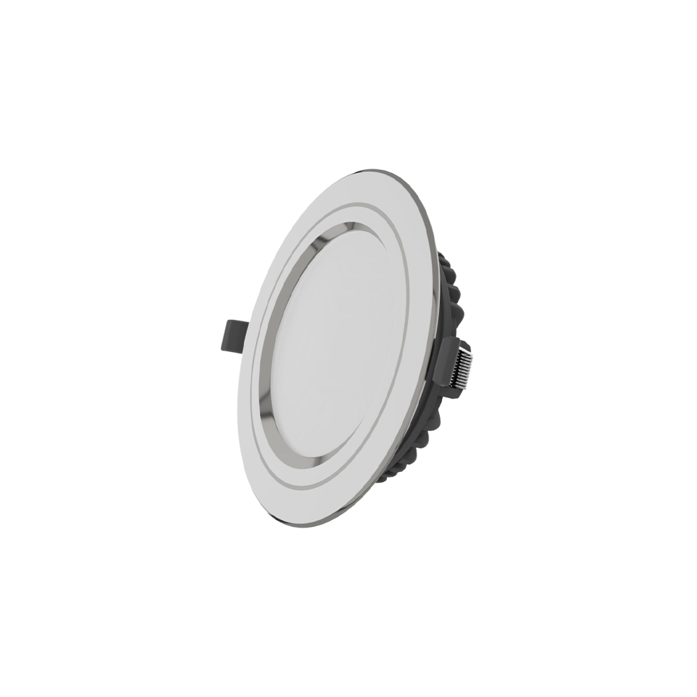Đèn Downlight tán quang, 8W, viền bạc, 3 màu