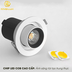Spotlight 360°, SPTT-12-T84 vỏ trắng, công suất 12W, Điều khiển Dim Triac